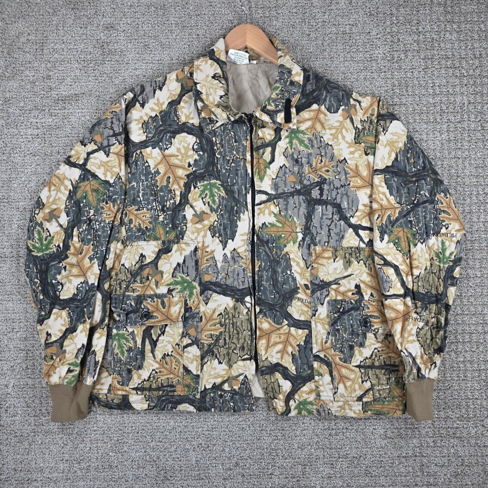Vintage Predator‎ Camouflage Mens XL Camo Hunting Jacket Made in USA Zip